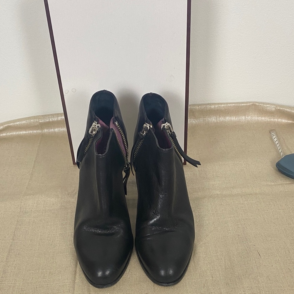 Coach Black Ankle Booties with Zipper Detail